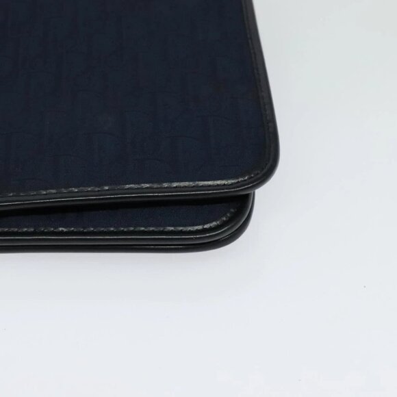 Christian Dior Trotter Canvas Chain Shoulder Bag Navy Gold Auth 125985 - Picture 5 of 16